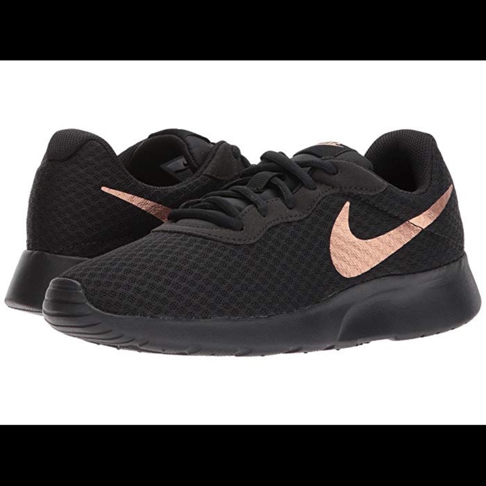 Nike Tajun Black and Rose Gold Checks